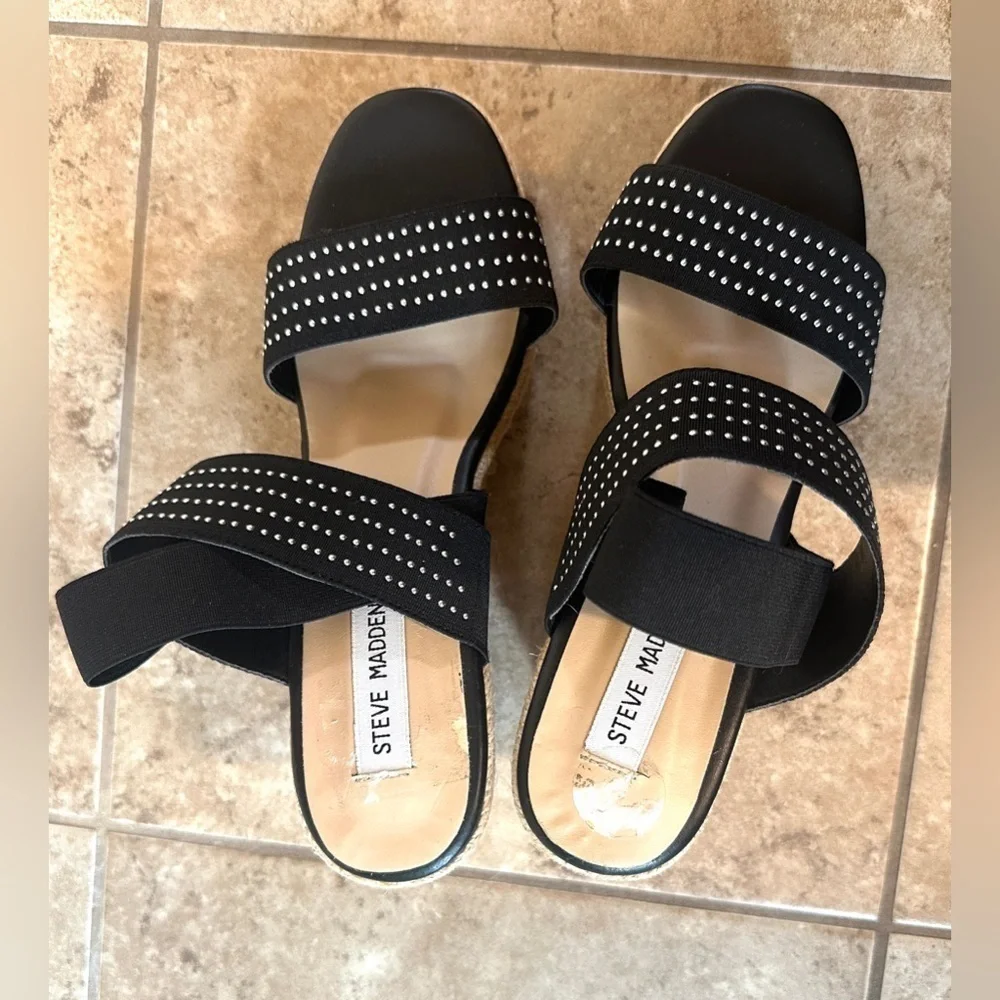 Steve Madden Axil Wedge Sandals with Studded Straps